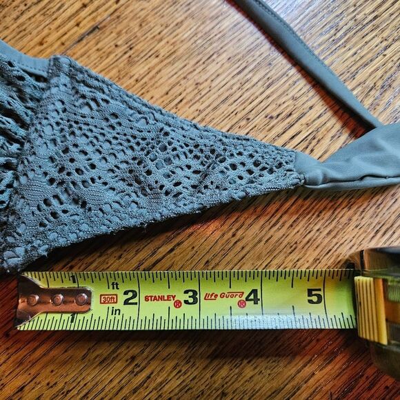 Venus Sage Green Halter Bikini Swim Top 32D 34C 36B Adjustable Boho Chic Beach - Picture 3 of 7